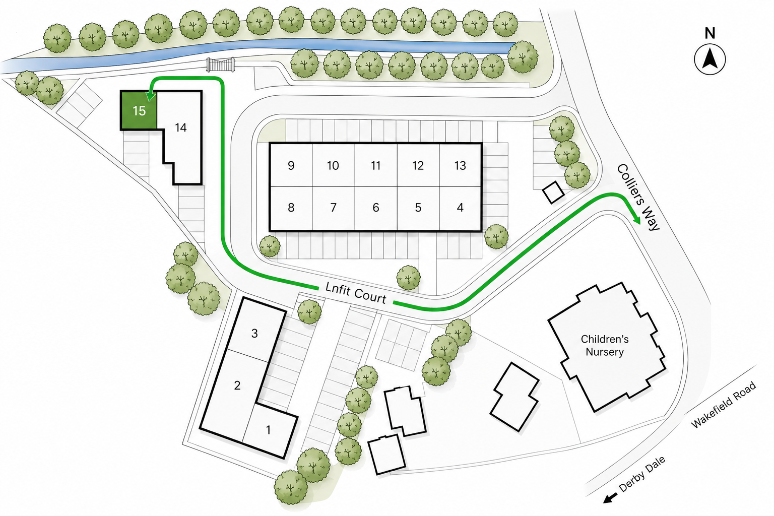 Map showing the location of Mellor Online Unit 15, Linfit Court
