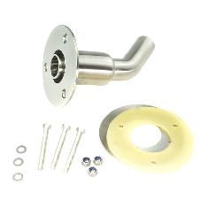 Eberspacher Stainless Steel Exhaust Skin Fitting (Angled) to fit 24mm ID Exhaust pipe with gaskets