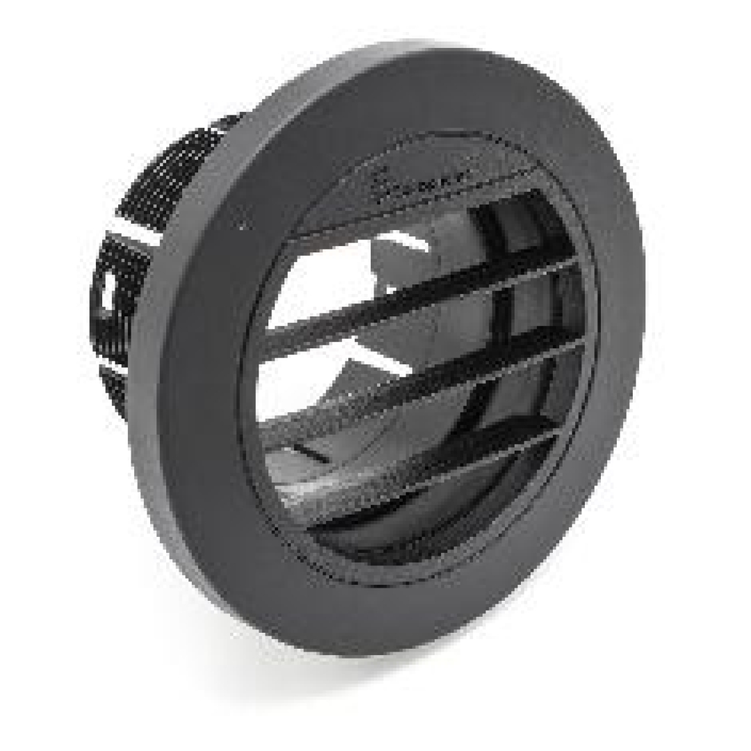 60mm Flush 0° Outlet – Black (Includes Backing Nut)