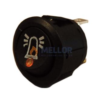 Switch Beacon Rocker Round On/Off Amber LED 12/24 volt bg1