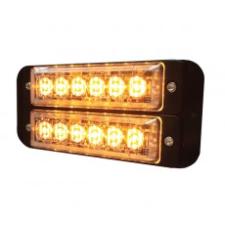 R65 LED Warning Light 2 x 6 Amber 12/24volt on Mounting Plate Bx1