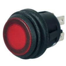 Switch Rocker Round On/Off Red LED 24 volt bg1