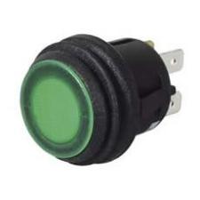 Switch Push/Push Green LED 12/24 volt Cd1