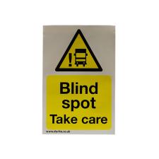 'Blind Spot Take Care' Safety Sign, Landscape. Pk1
